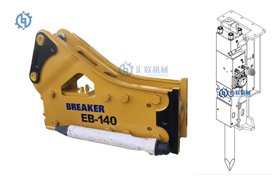 EB140 tipo lateral superior máquina escavadora hidráulica Attachment SB81 do martelo 25t do disjuntor da rocha
