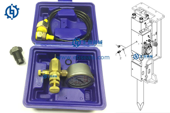 Nitrogênio das peças do disjuntor de Soosan da precisão alta que carrega Kit For Hydraulic Breaker