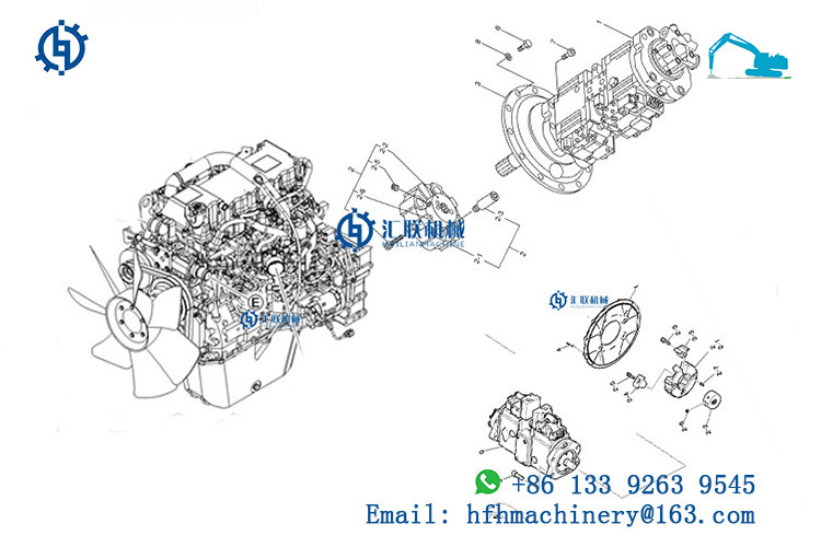 Máquina escavadora Engine Drive Coupling K5V140DTP LC30P01023F1 de Kobelco SK350-8